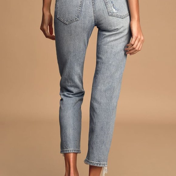 Pistola Charlie Distressed High-Rise Straight Crop - Picture 5 of 6